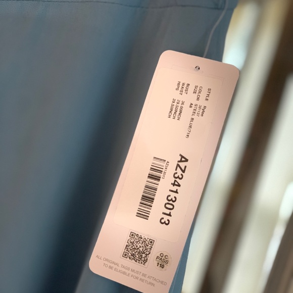 Azazie Rylee Steele Blue S8 New - Picture 5 of 7